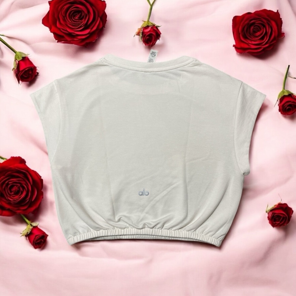 Alo Yoga White Crop Top